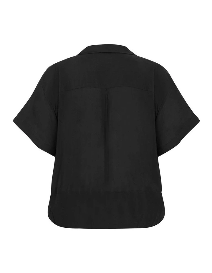 Kalea Tie Front Shirt in Black image 4