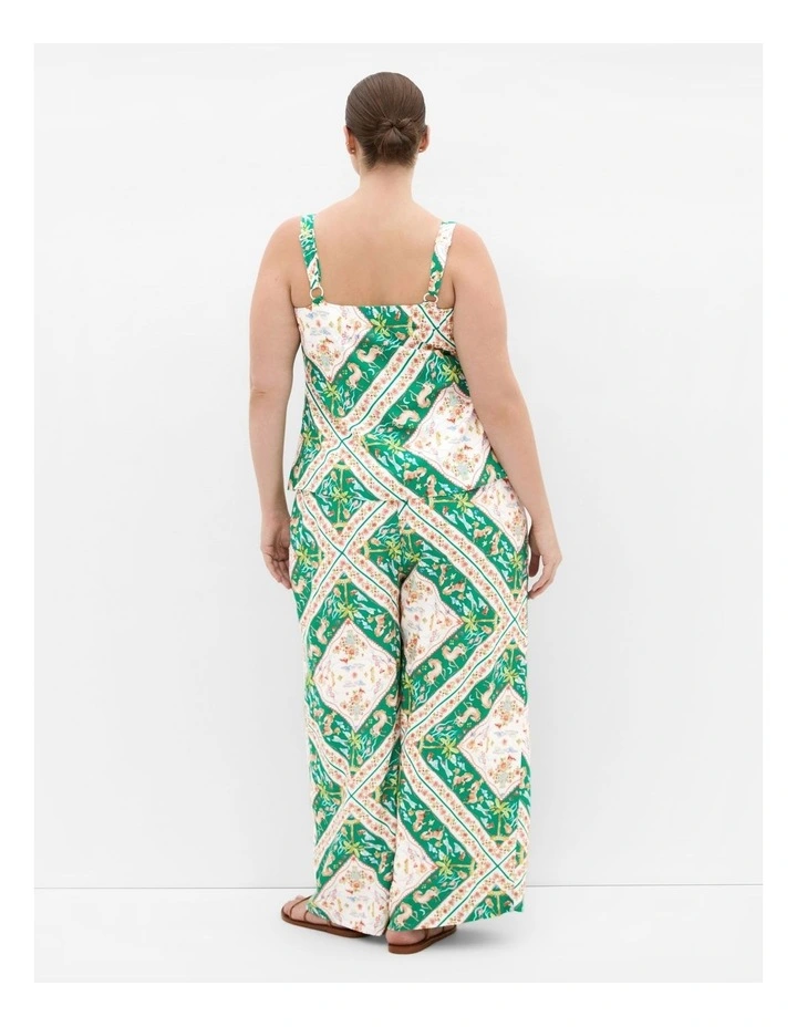 Jayla Prairie Print Top in Green image 2