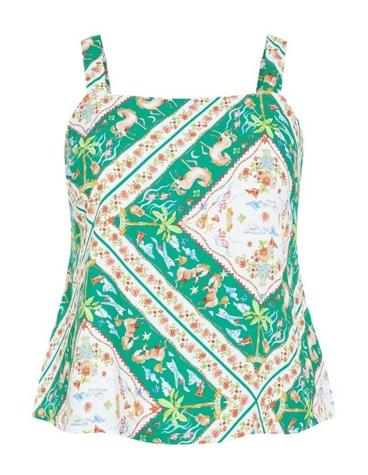 Jayla Prairie Print Top in Green image 3