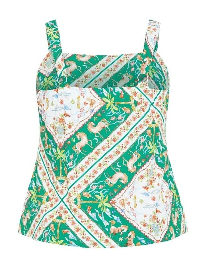 Jayla Prairie Print Top in Green image 4