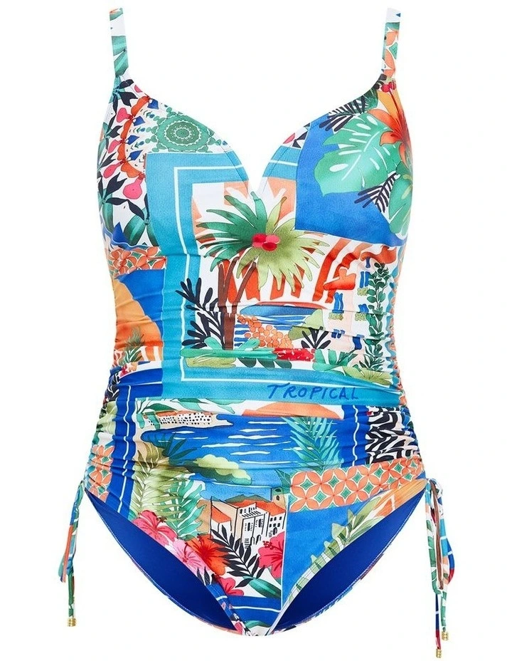 Positano Print 1 Piece in Blue image 3