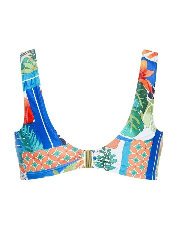 Positano Print Underwire Bikini Top in Blue image 4