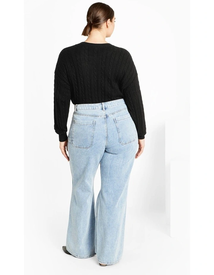 Harley Fit Patch Pocket Wide Leg Jeans in Mid Wash image 2