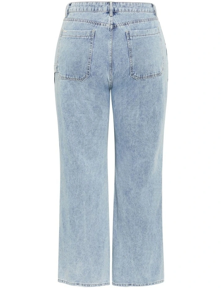 Harley Fit Patch Pocket Wide Leg Jeans in Mid Wash image 4