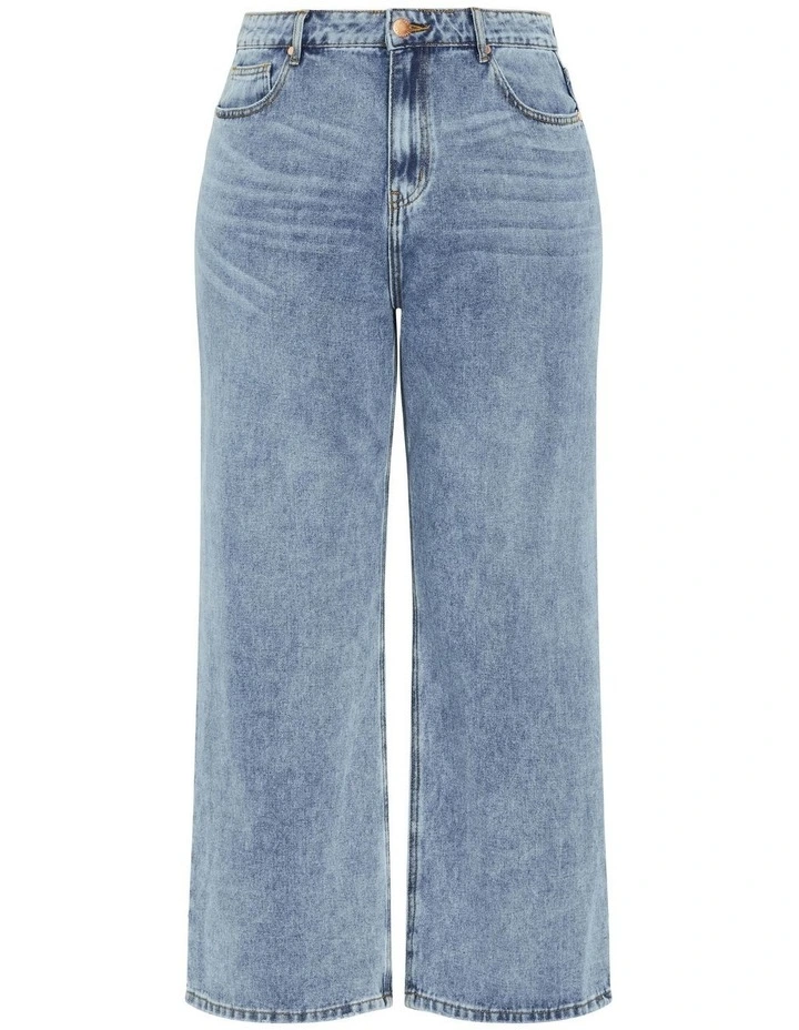 Harley Fit Hallie Wide Leg Jean in Mid Wash image 7