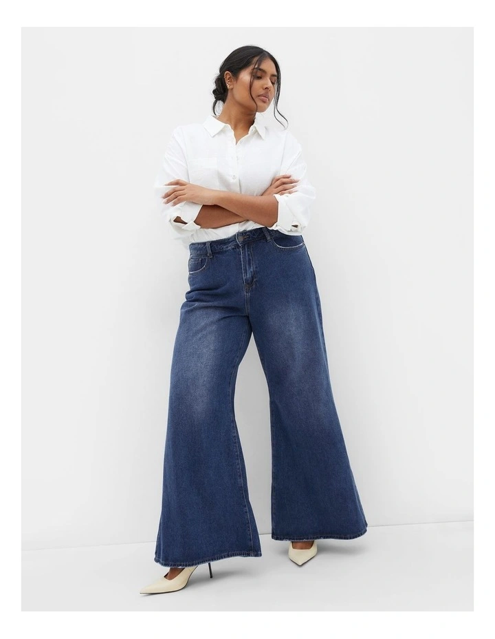 Harley Fit Casey Wide Leg Jeans in Mid Wash image 1