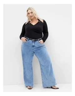 Harley Fit Sara Wide Leg Jeans in Light Denim