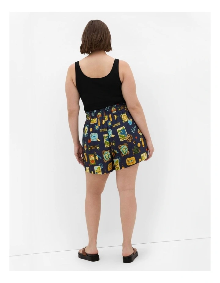 Amore Print Shorts in Navy image 2