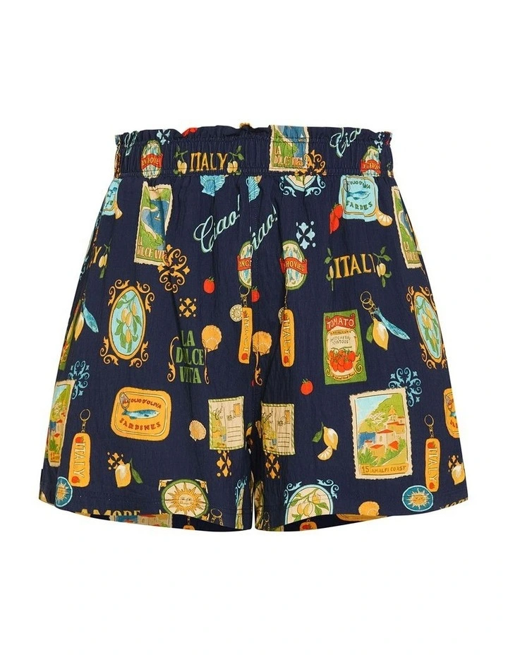 Amore Print Shorts in Navy image 3