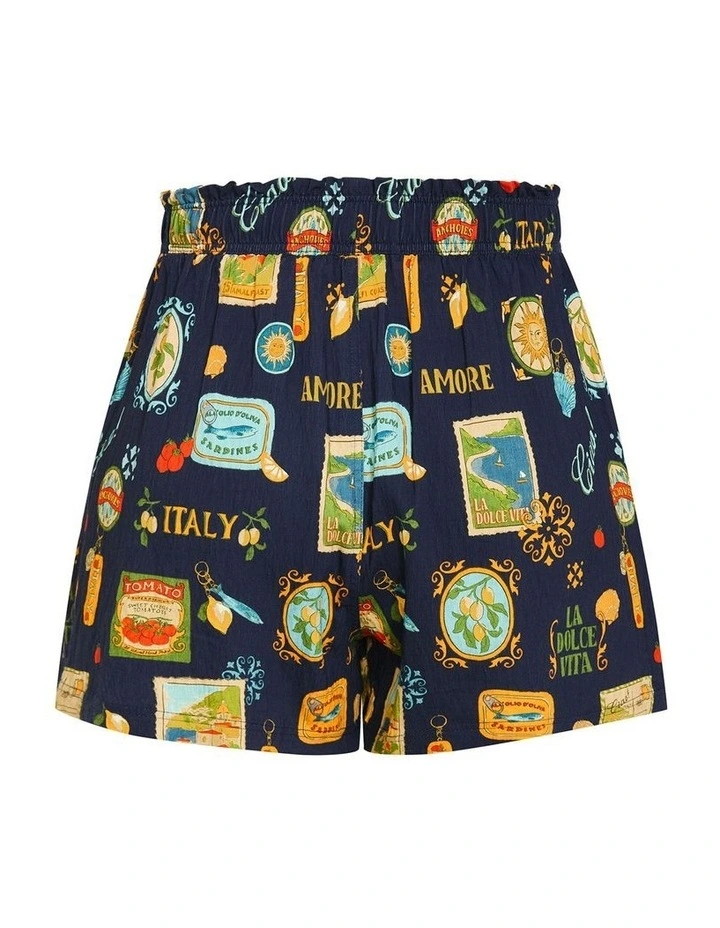 Amore Print Shorts in Navy image 4