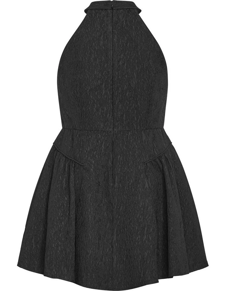 Halter Jacquard Mini Dress in Black image 4