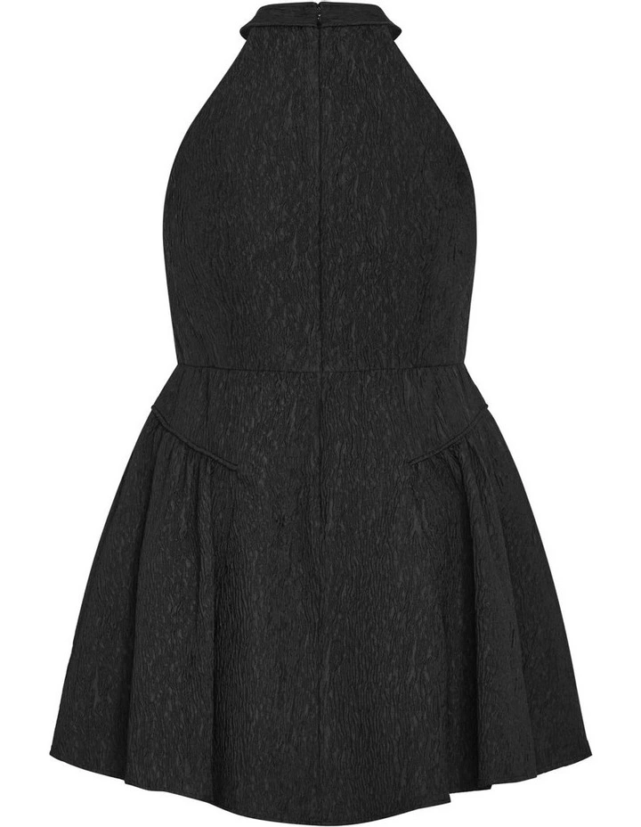 Halter Jacquard Mini Dress in Black image 6
