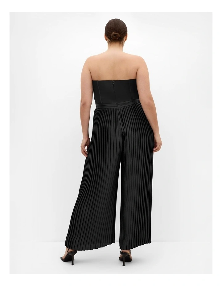 Palazzo Pleat Jumpsuit in Black image 2