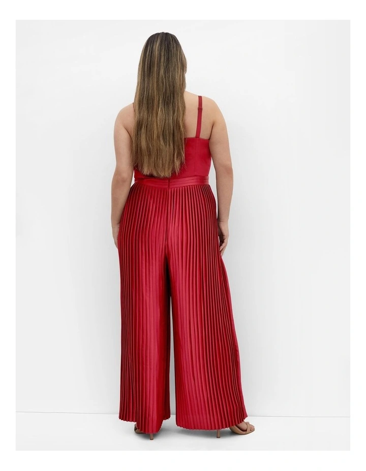 Palazzo Pleat Jumpsuit in Currant image 2