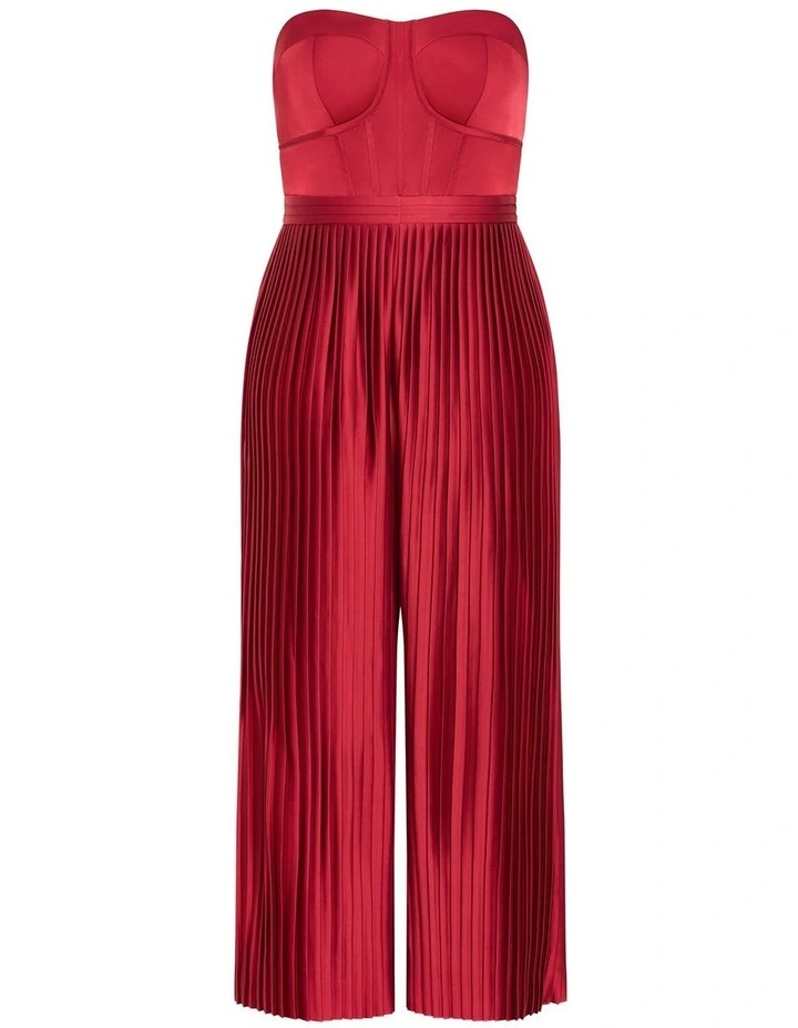 Palazzo Pleat Jumpsuit in Currant image 5