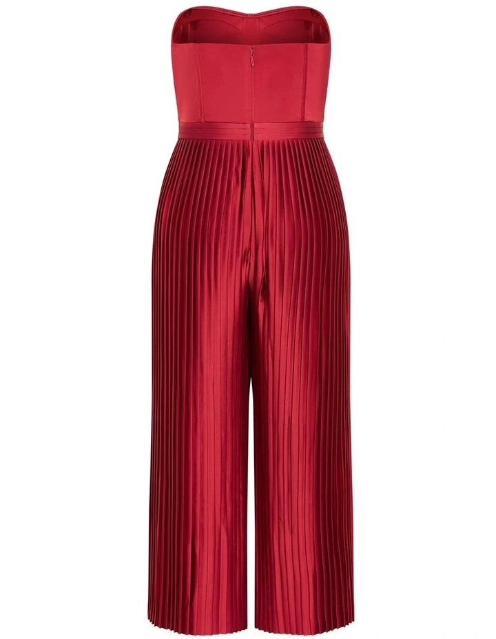 Palazzo Pleat Jumpsuit in Currant image 6