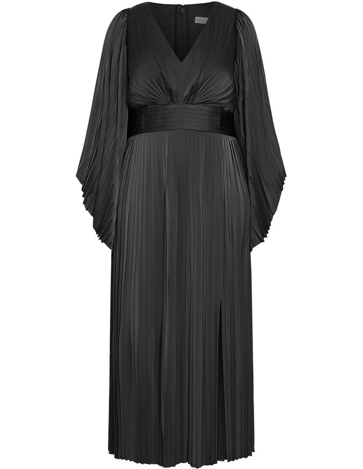 Carmina Pleat Maxi Dress in Black image 3