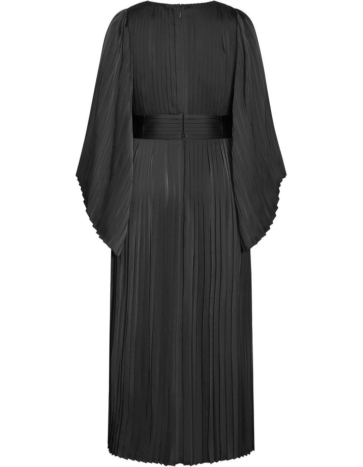 Carmina Pleat Maxi Dress in Black image 4