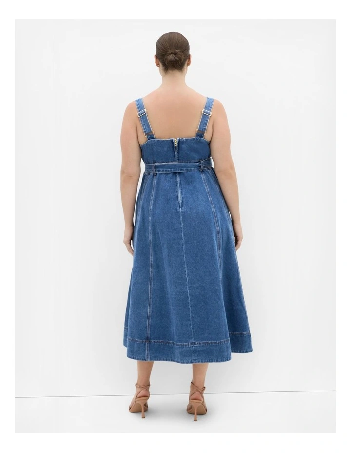 Rhia Fit & Flare Denim Dress in Light Wash image 2