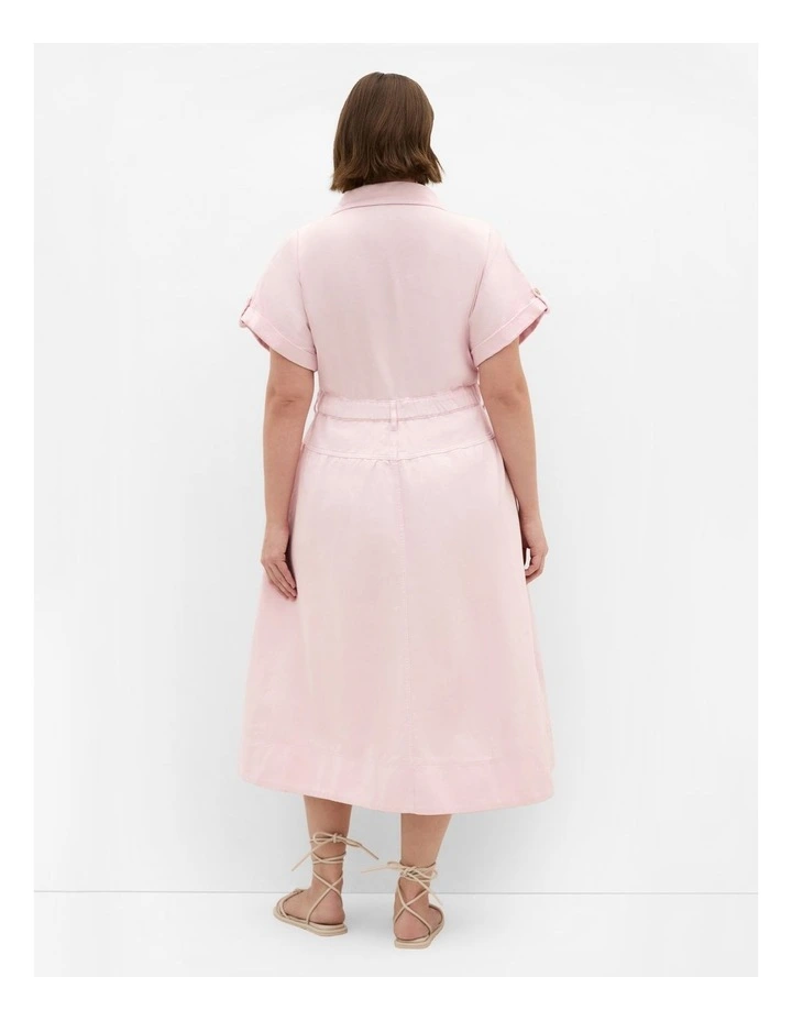 Ari Denim Midi Dress in Heavenly Pink image 2