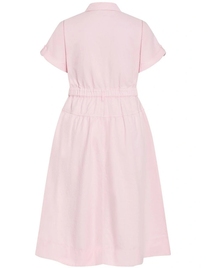 Ari Denim Midi Dress in Heavenly Pink image 4
