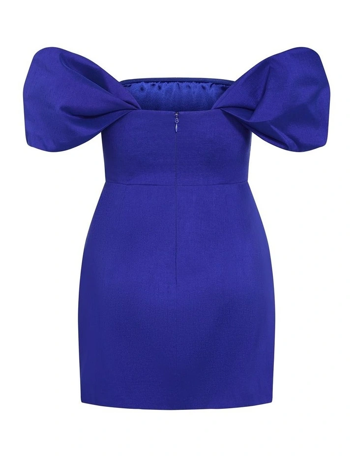 Elyse Off Shoulder Mini Dress in Ultra Blue image 4