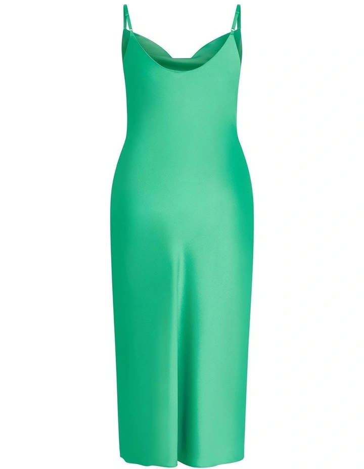 Sadie Satin Slip Dress in greenstone image 4