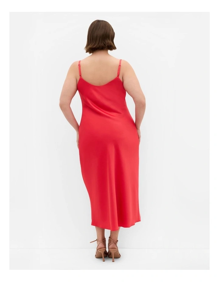 Sadie Satin Slip Dress in Watermelon image 2