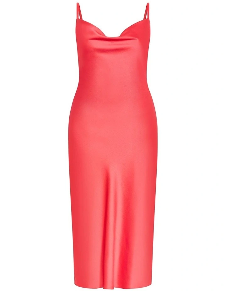 Sadie Satin Slip Dress in Watermelon image 3