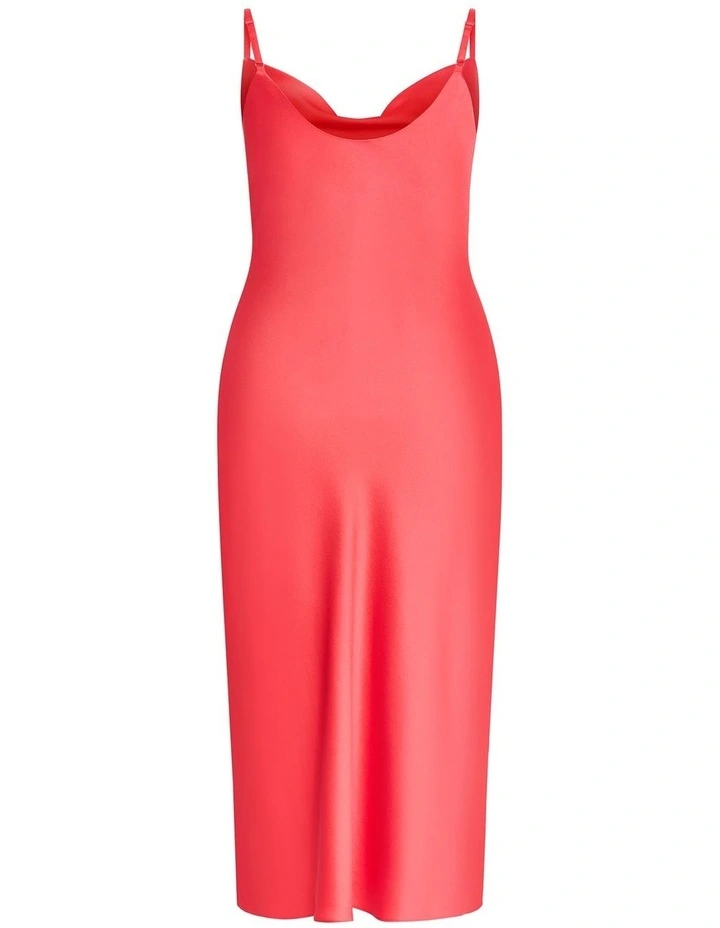 Sadie Satin Slip Dress in Watermelon image 4
