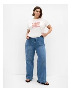 Bianca Wild Fruit Cotton Tee in White