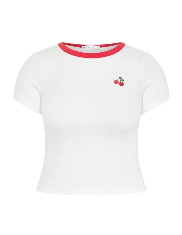 Cherry Tee in Ivory image 3
