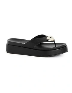 Wide Fit Avery Platform Sandal in Black
