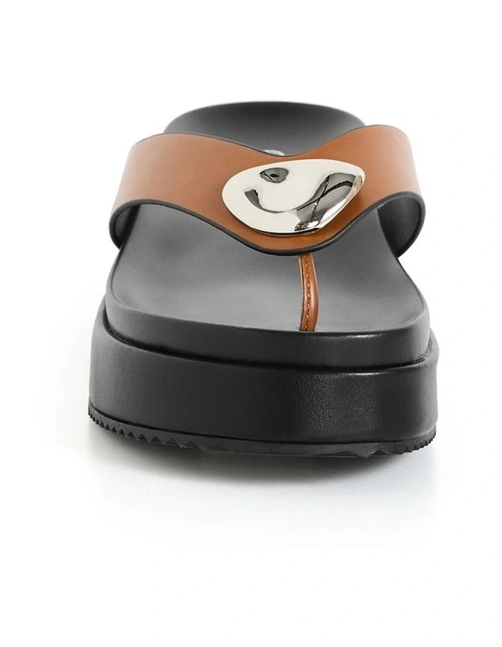 Wide Fit Avery Platform Sandal in Tan image 4