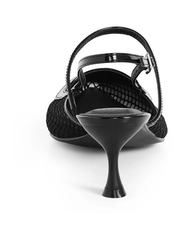 Wide Fit Lily Mesh Slingback in Black image 2