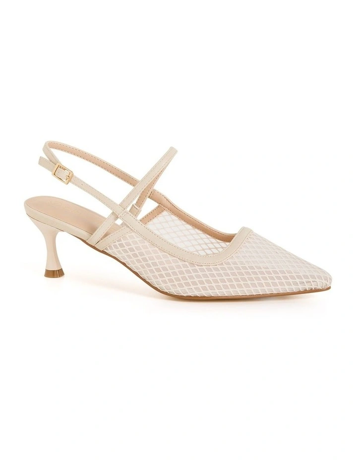 Wide Fit Lily Mesh Slingback in Stone image 1