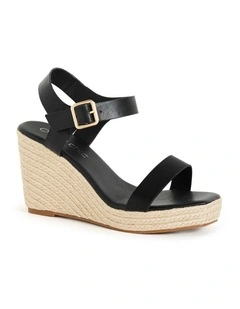 Wide Fit Sarah Wedge in Black