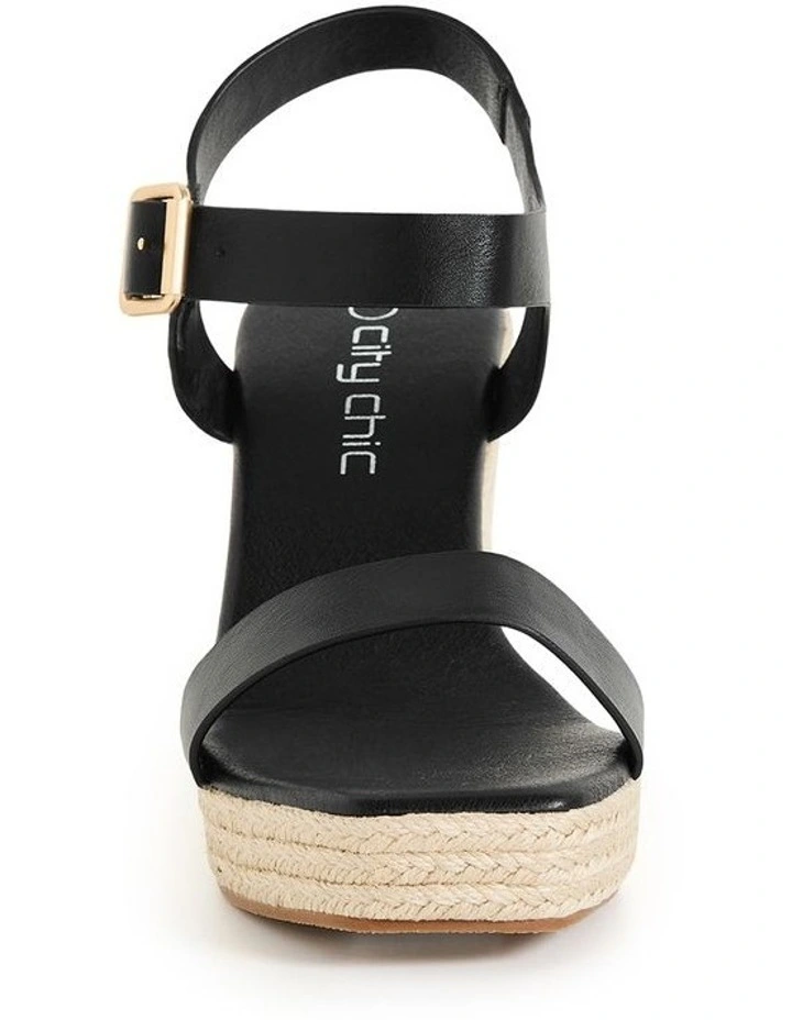 Wide Fit Sarah Wedge in Black image 4