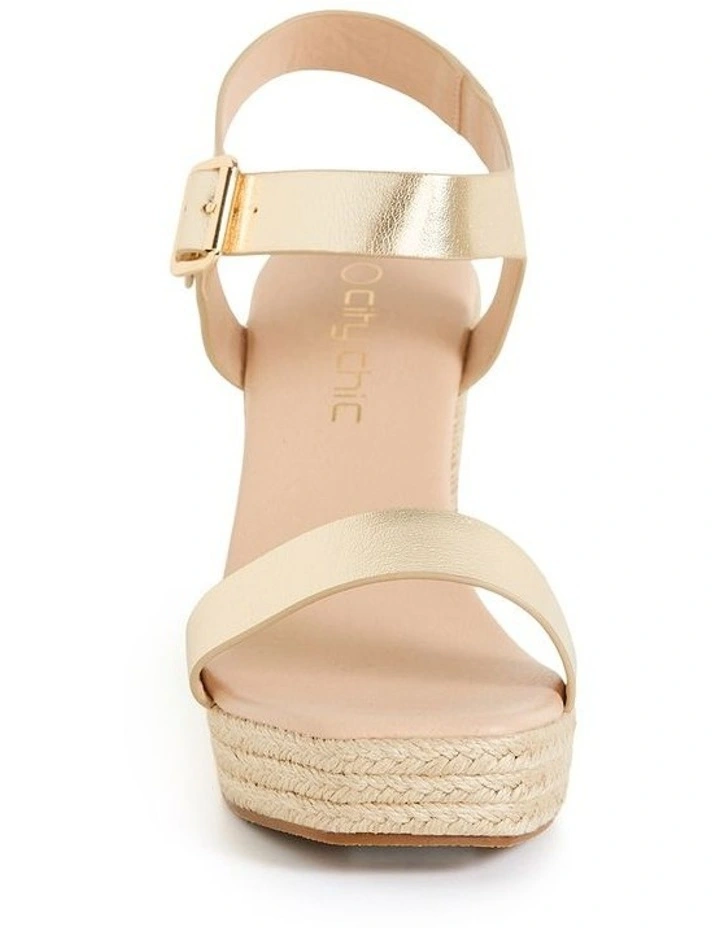 Wide Fit Sarah Wedge in Gold image 4