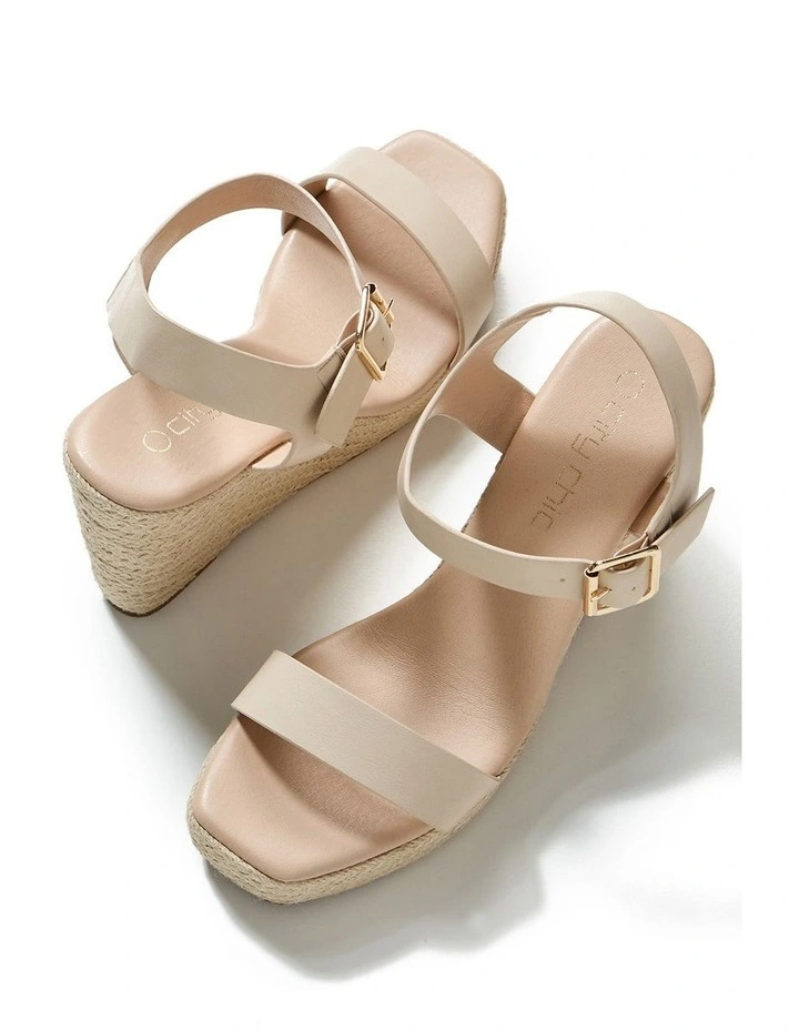 Wide Fit Sarah Wedge in Stone image 3