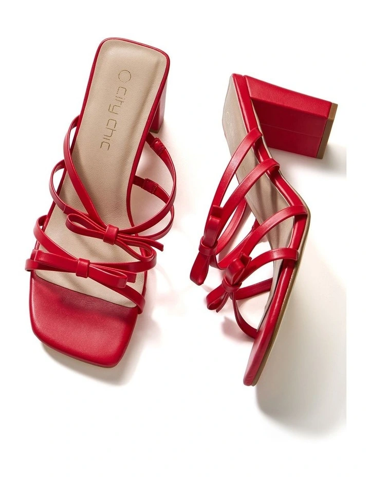 Wide Fit Ava Mule in Red image 3
