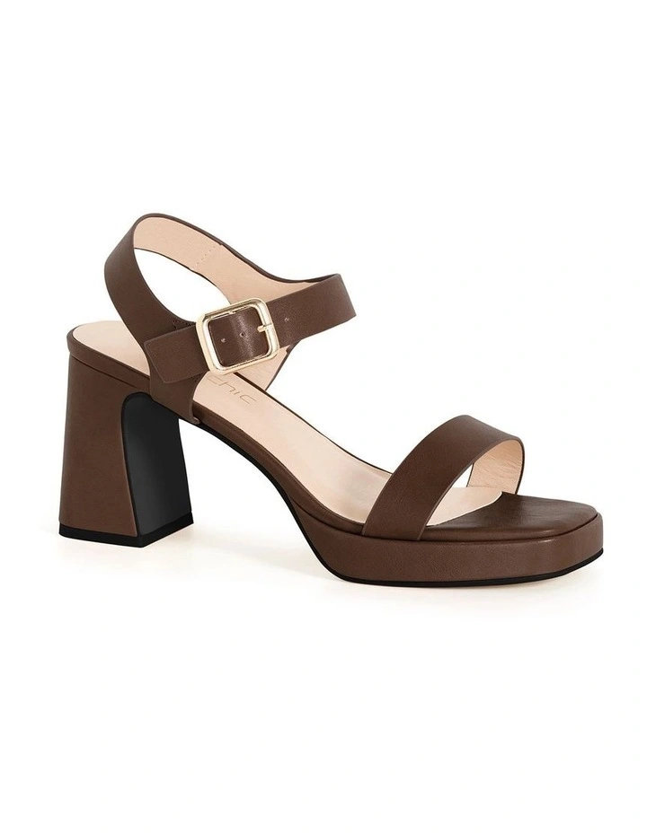 Wide Fit Hadlee Platform in Chocolate image 1