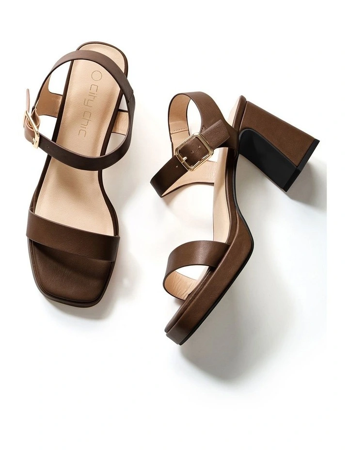 Wide Fit Hadlee Platform in Chocolate image 3