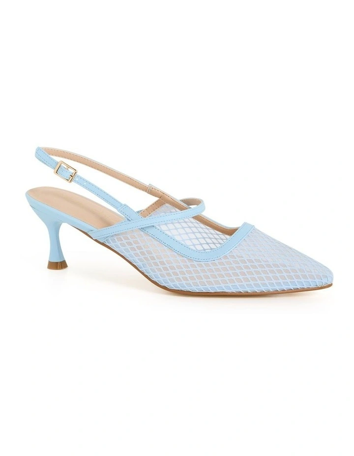 Wide Fit Lily Mesh Slingback in Soft Blue image 1