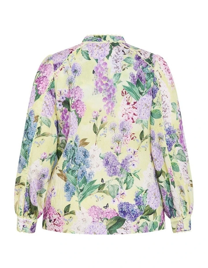 Plus Size Gianna Floral Shirt in lemon image 4