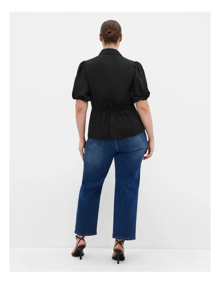 Plus Size Betty Button Shirt in black image 2