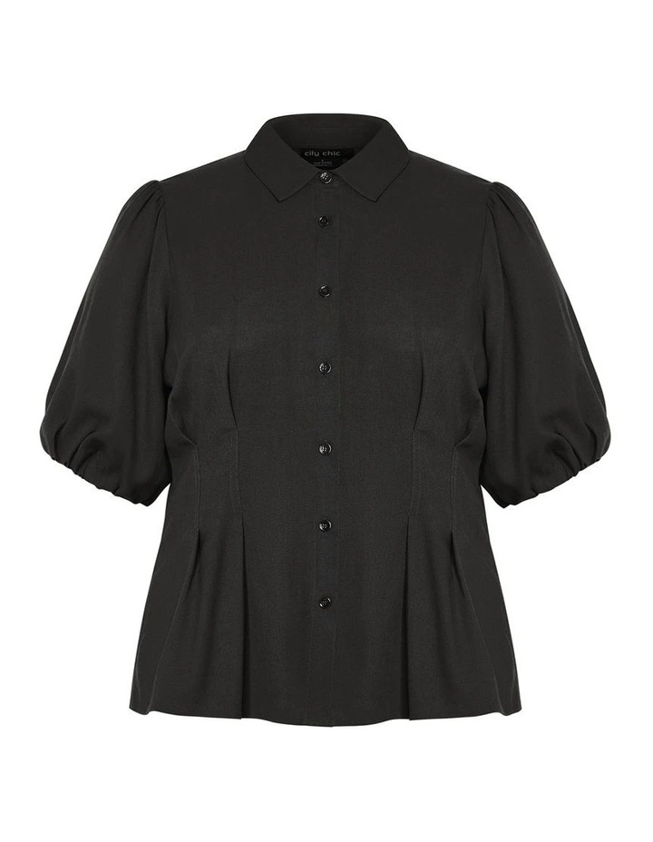 Plus Size Betty Button Shirt in black image 4