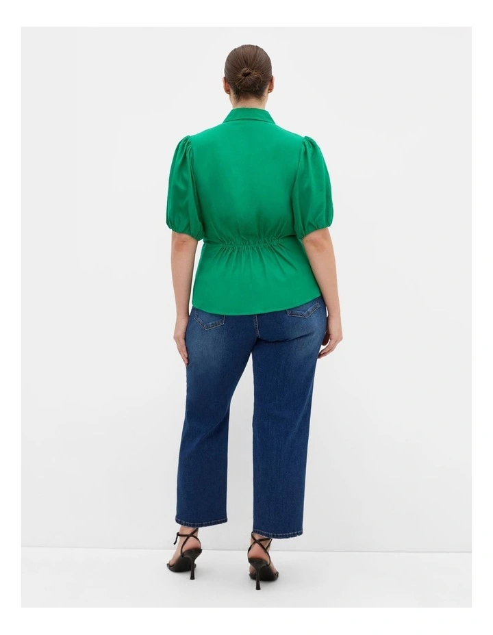 Plus Size Betty Button Shirt in green image 2