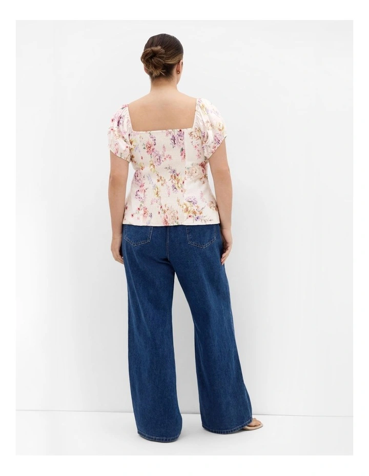 Plus Size Dreamer Floral Corset Top in ivory image 2