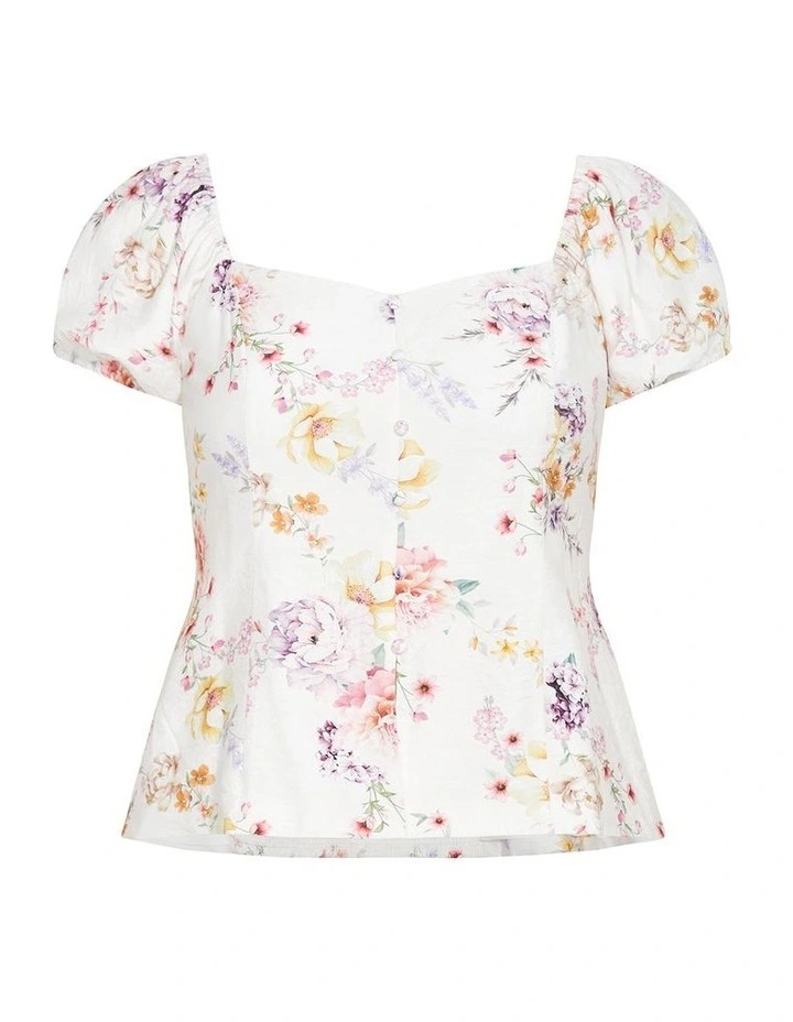 Plus Size Dreamer Floral Corset Top in ivory image 3